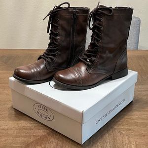 Women’s Steve Madden Troopa Boots Brown Leather